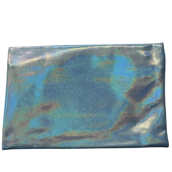 Ipsy Makeup Bag "Blue Metallic" with White Zipper and Blue Interior. - Picture 2 of 5